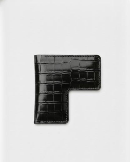 Square Corner Bookmark - Croco Black