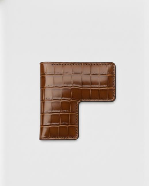 Square Corner Bookmark - Croco Tan