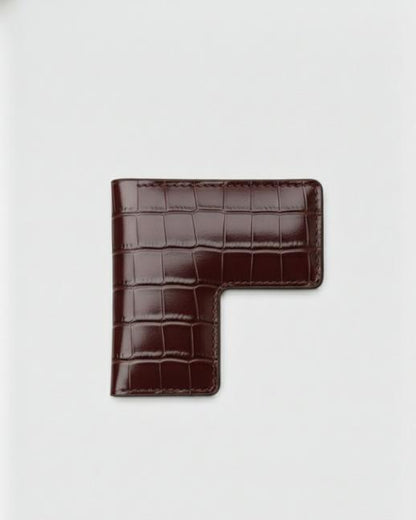 Square Corner Bookmark - Croco Wine