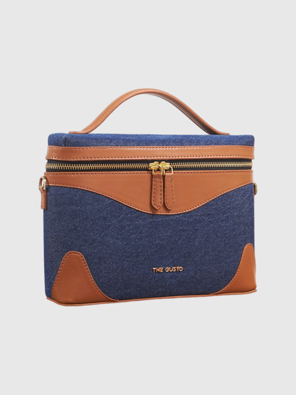 Bento Sling - Dark Denim and Tan