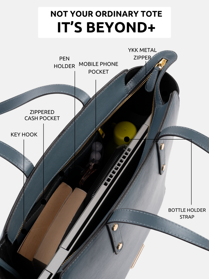 Beyond+ Tote with Zipper Moss Blue