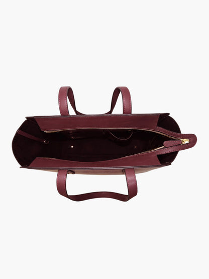 Beyond+ Tote with Zipper Wine (Grained Finish)