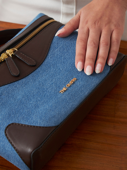 Bento Sling - Light Denim and Coffee Brown