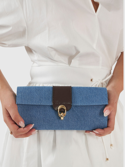 Barrel Clutch - Denim