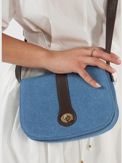 Orbit Sling - Light Denim and Coffee Brown