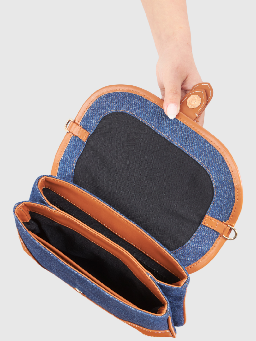 Aura Sling - Dark Denim and Tan