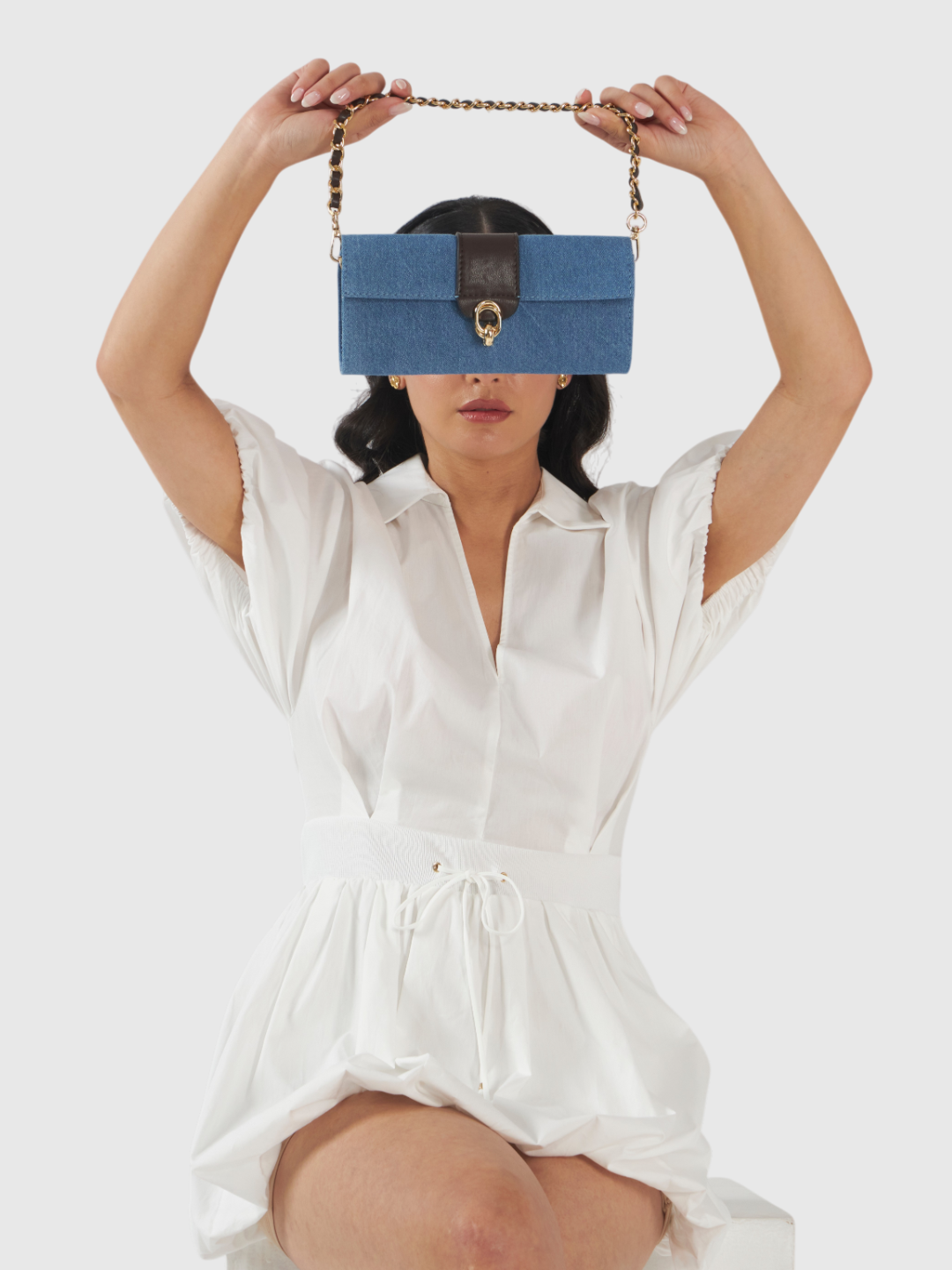 Barrel Clutch - Denim