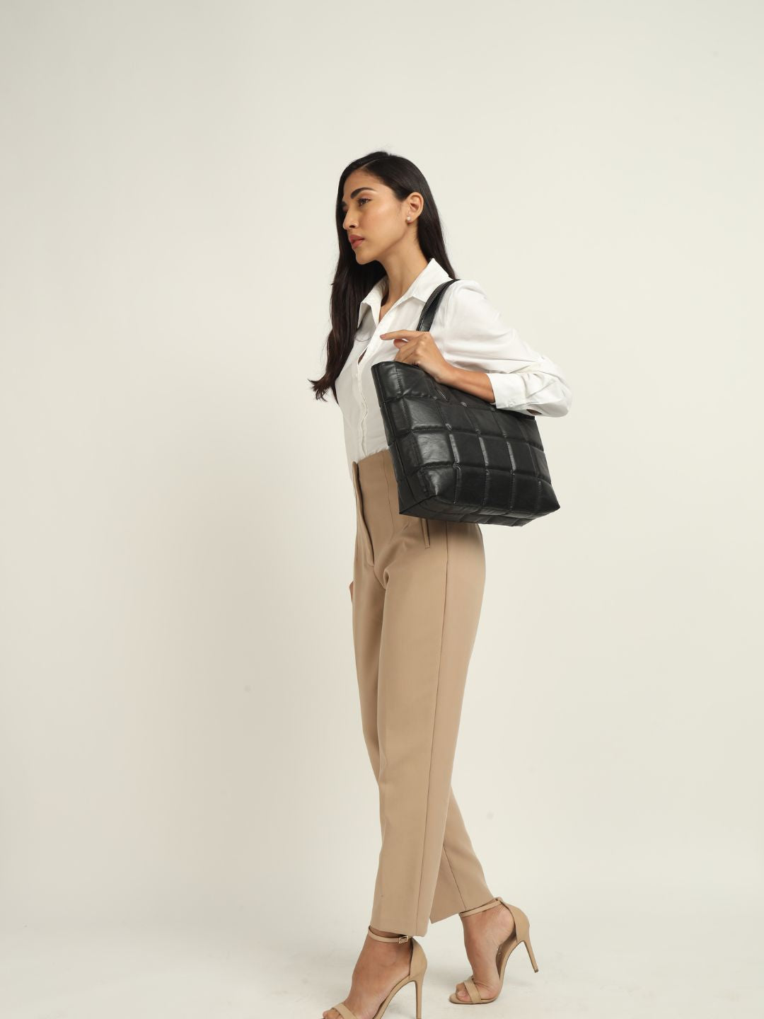 Amara Quilted Tote Black