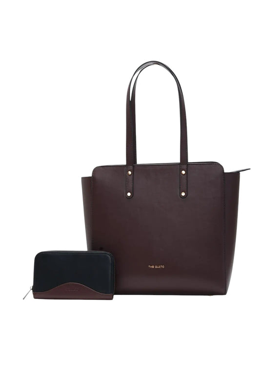 Beyond+ Zippered Tote and Wallet Combo Coffee Brown