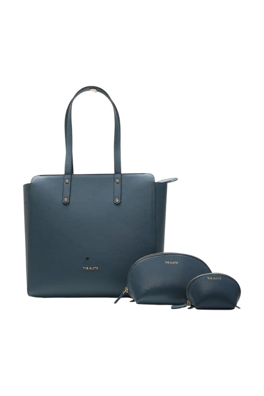 Beyond+ Tote with Zipper Moss Blue + Cosmos Pouch Combo