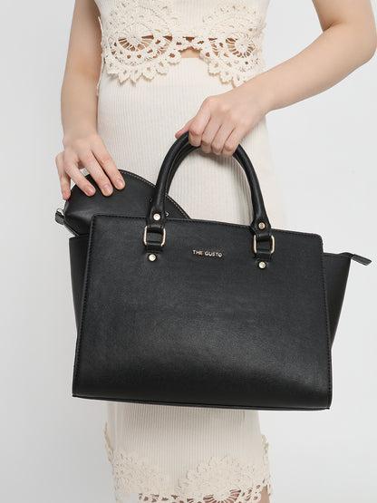 Elora Satchel Sling-Black+Pouch Combo