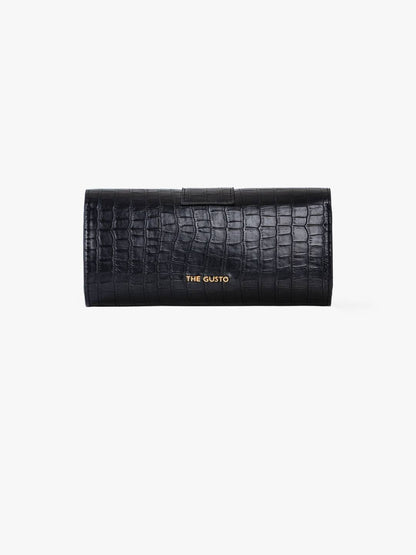 Barrel Clutch/Sling Croco Black
