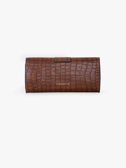 Barrel Clutch/Sling Croco Tan