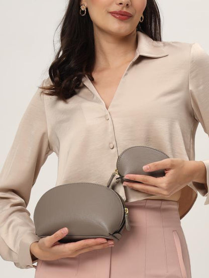 Beyond+ Grained Tote with Zipper Clay + Cosmos Pouch Combo