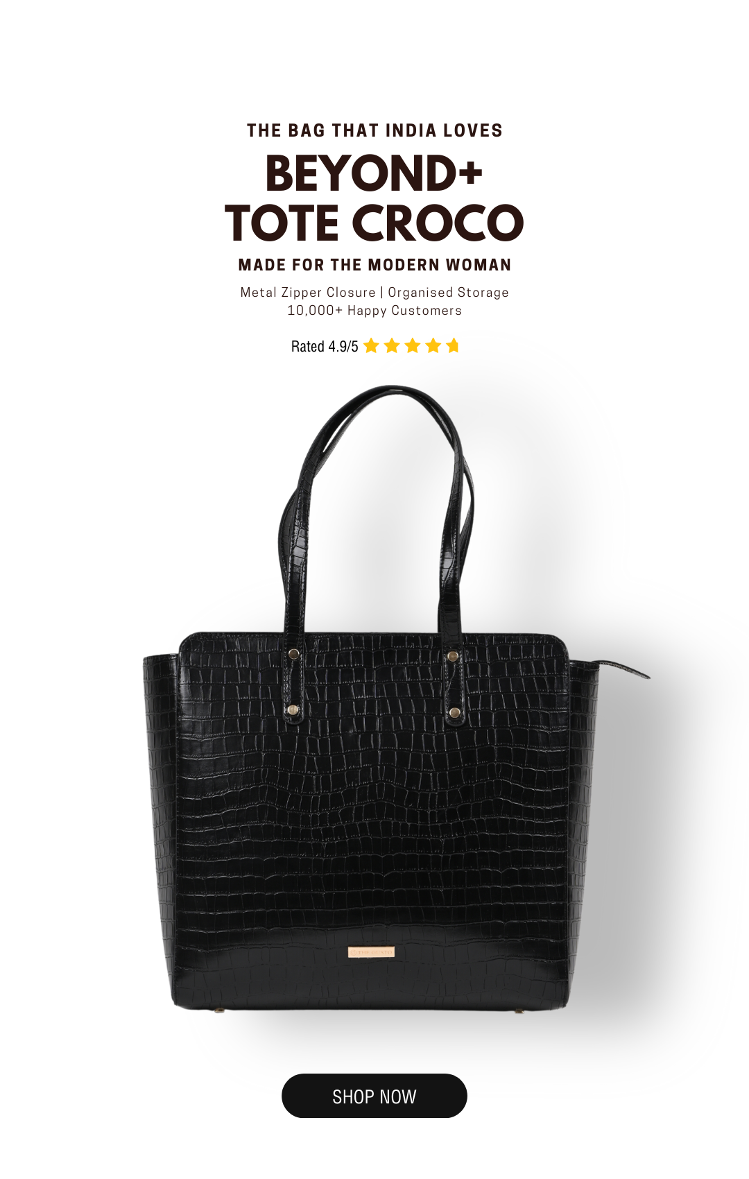 Knotted Up – Buy Vegan Leather Tote Bag Online in India – Tiger Marrón