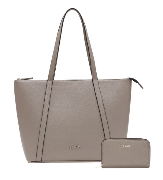 Aza Tote Beige + Wallet Clay