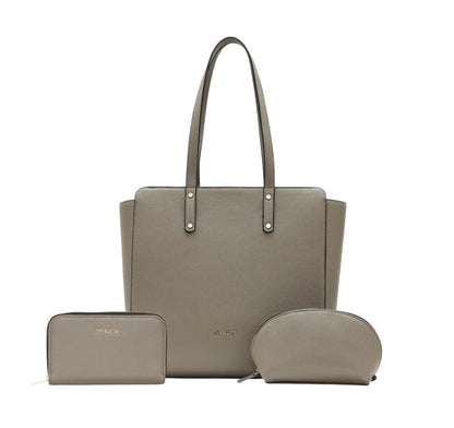 Beyond+ Tote with Zipper  + Cosmos Pouch + Wallet Combo Clay Grained