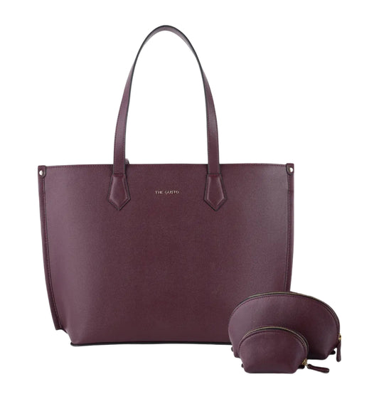 The Evoke Tote and Pouch Combo Wine (Grained)