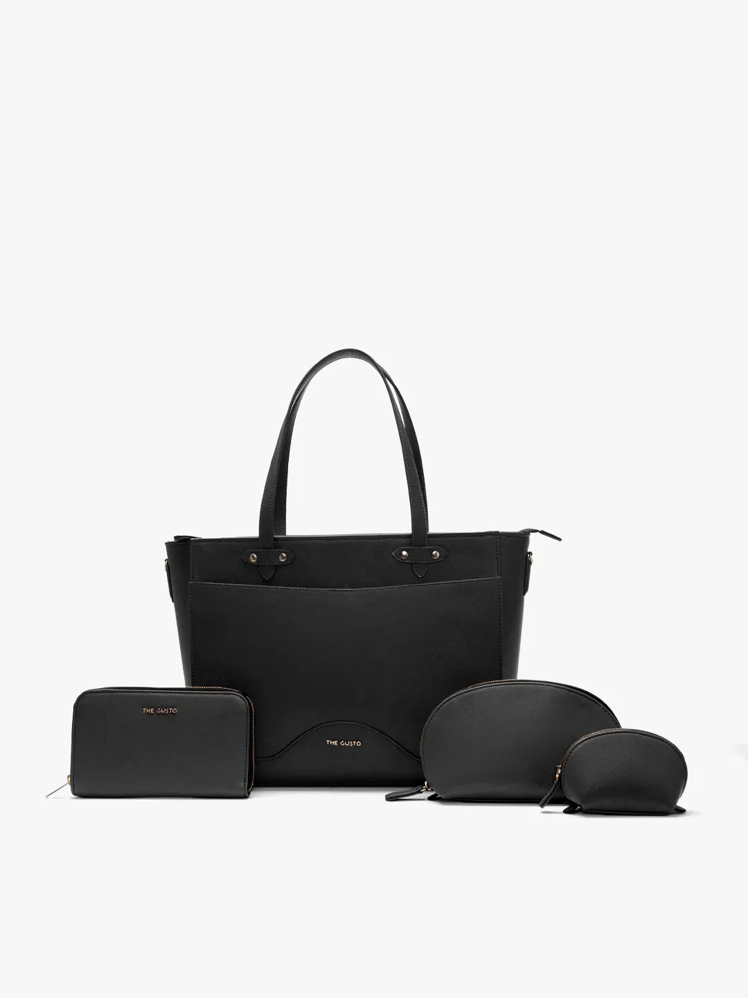 Ardor Tote Black + Wallet + Cosmos Pouch Combo (Grained)