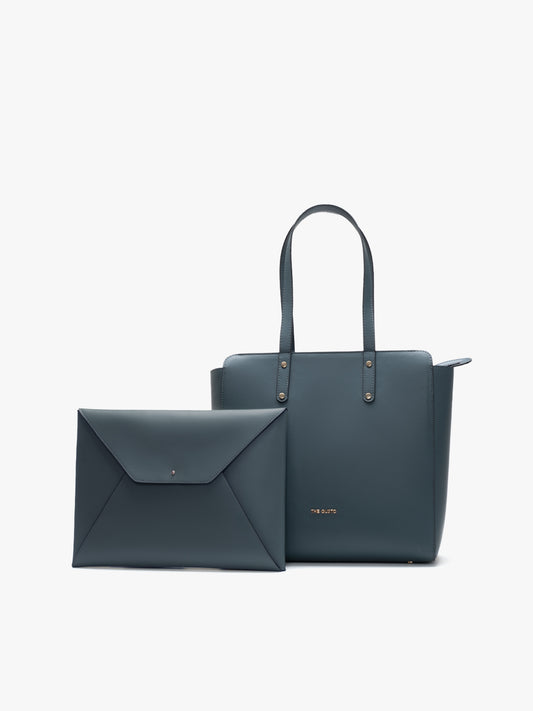 Beyond+ Zippered Tote and Laptop Sleeve Combo Moss Blue