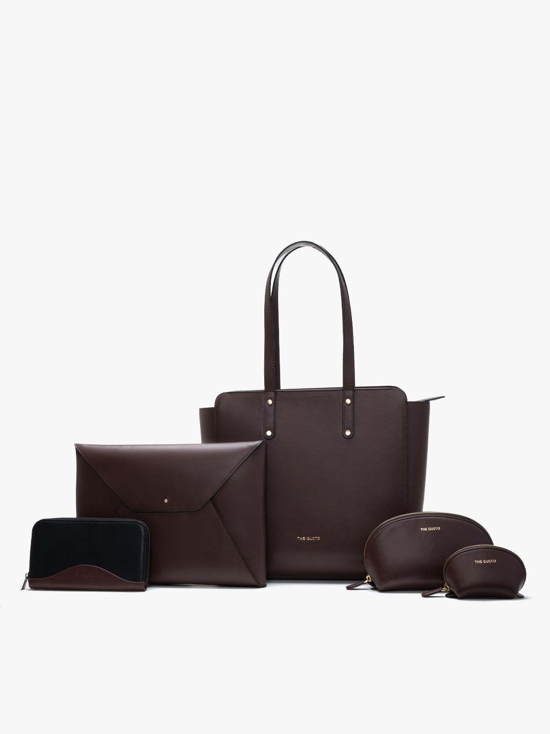 Beyond+ Tote & Grace laptop Sleeve + Wallet + Pouch Combo Coffee Brown