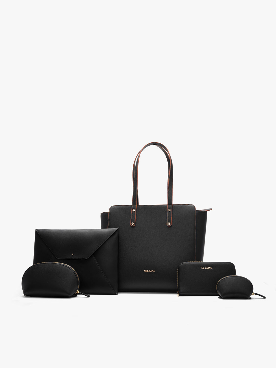 Beyond+ Tote & Grace laptop Sleeve + Wallet + Pouch Combo Black Grained