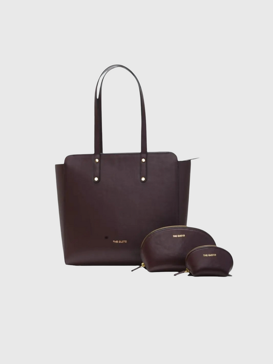 Beyond+ Tote with Zipper Coffee Brown + Cosmos Pouch Combo