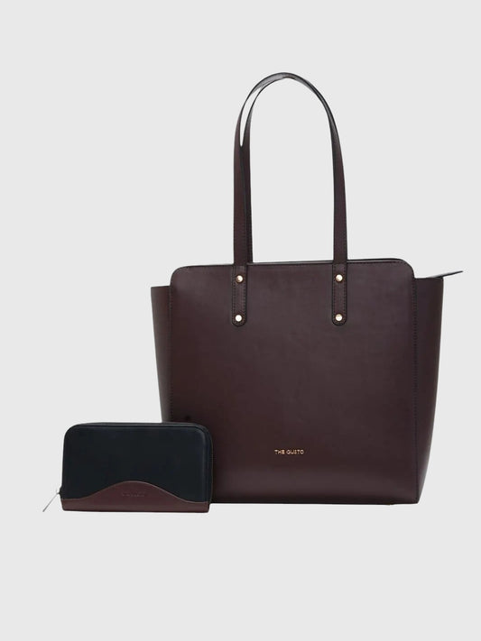 Beyond+ Zippered Tote and Wallet Combo Coffee Brown