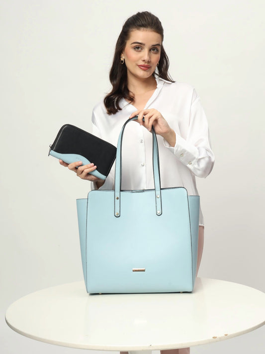 Beyond+ Zippered Tote and Wallet Combo Blue