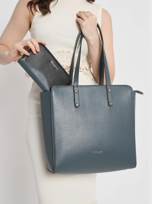 Beyond+ Zippered Tote and Wallet Combo Moss Blue
