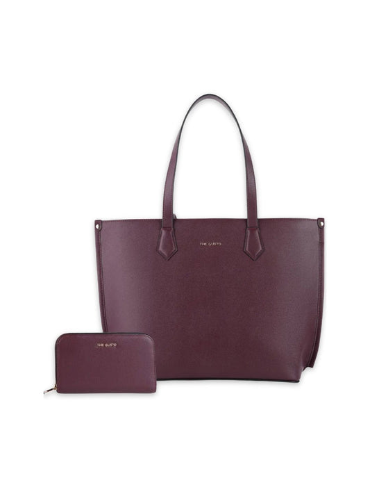 The Evoke Tote and Wallet Combo Wine (Grained)