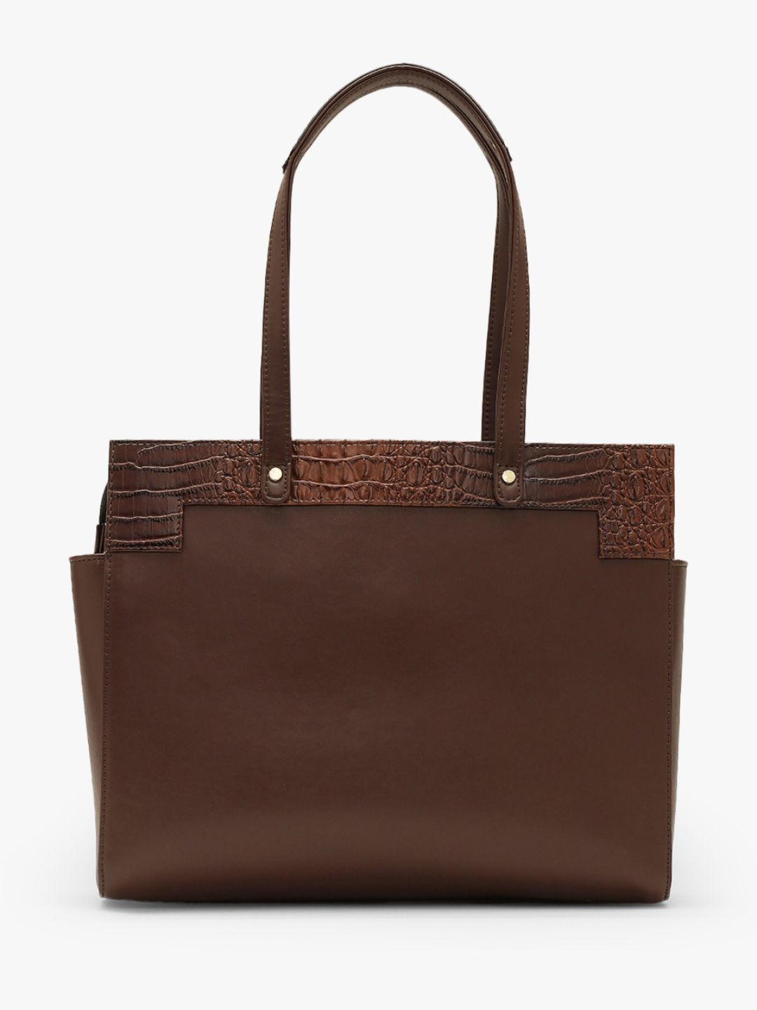 Estelle Croco Tote Bag - Coffee Brown