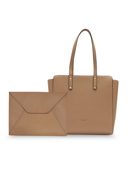 Beyond+ Tote & Grace laptop Sleeve Combo Beige Grained