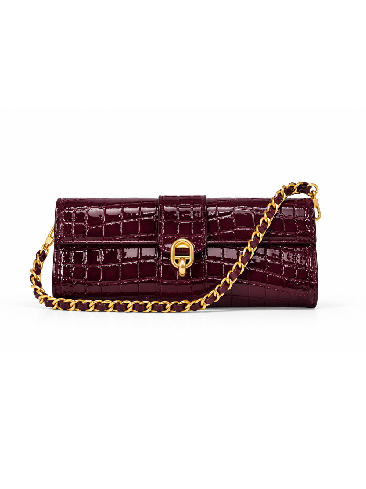 Barrel Clutch/Sling Croco Wine
