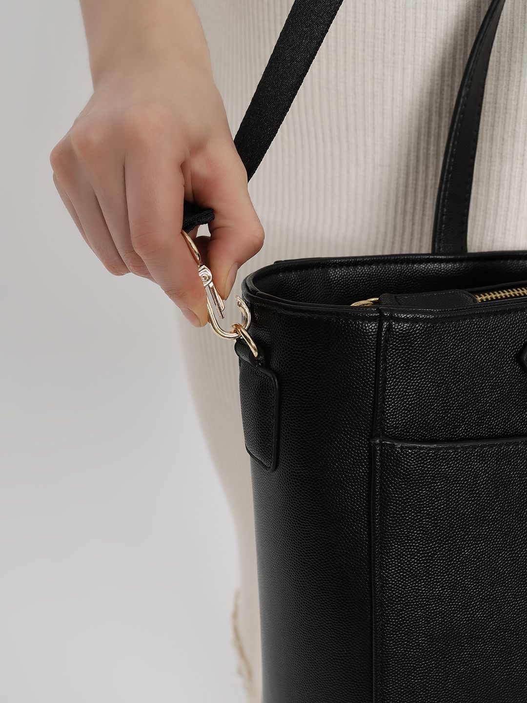 Ardor Tote & Cosmos Pouch Set Combo Black (Grained)