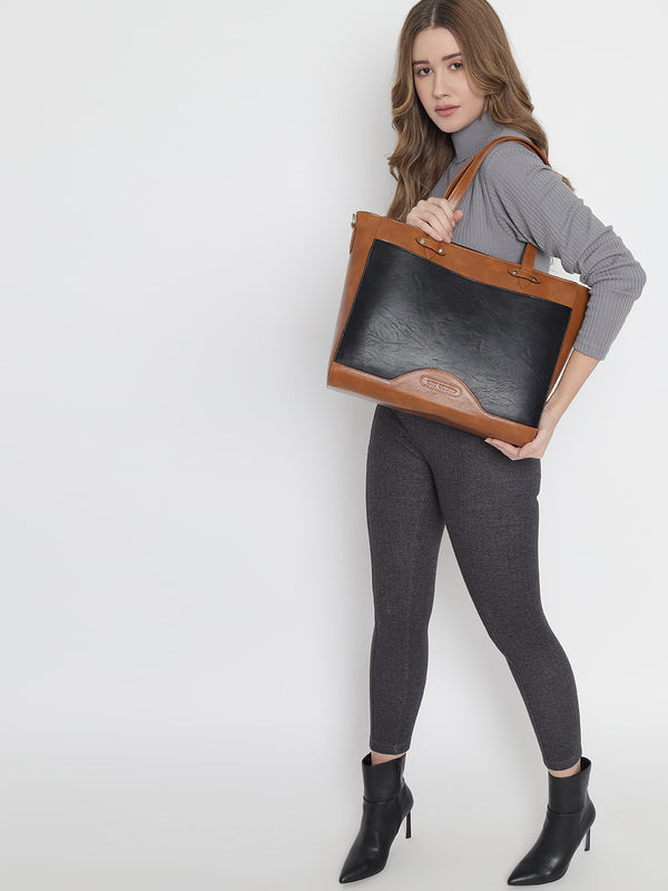 Tan & Black Ardor Tote for Women