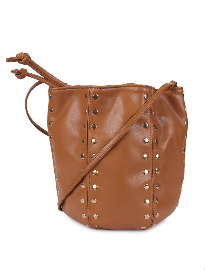 White Riveted Sling bag