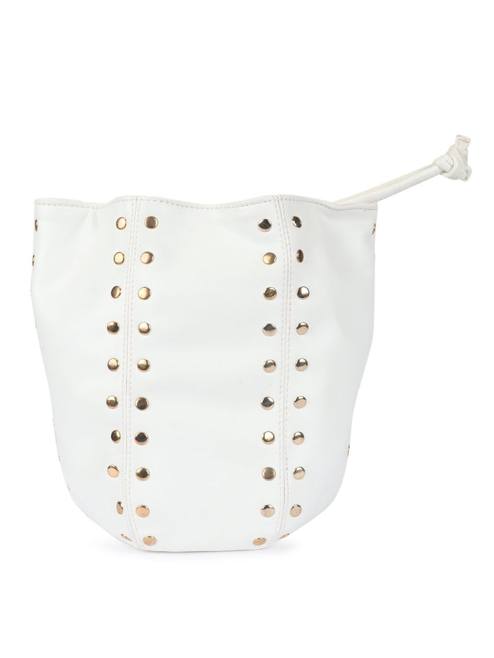 White Riveted Sling bag